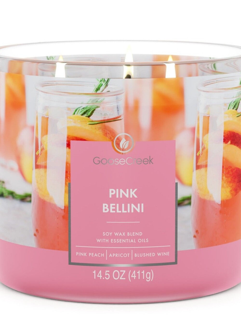 Goose Creek Pink Bellini 3-Wick Candle